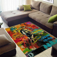 Martin Luther King Jr Area Rug Colorful Street Art Portrait Black History Graffiti Style - Wonder Print Shop