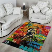 Martin Luther King Jr Area Rug Colorful Street Art Portrait Black History Graffiti Style - Wonder Print Shop