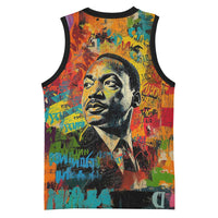 Martin Luther King Jr Basketball Jersey Colorful Street Art Portrait Black History Graffiti Style - Wonder Print Shop