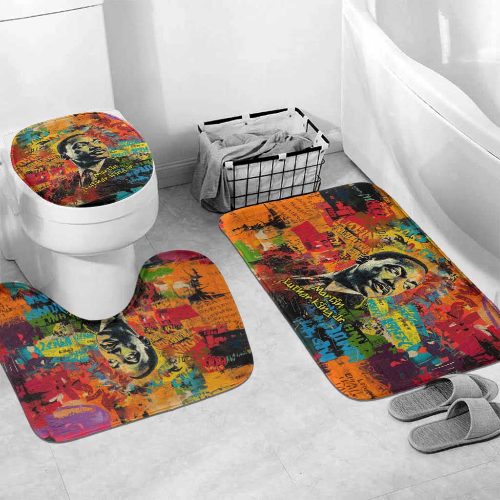 Martin Luther King Jr Bathroom Set Colorful Street Art Portrait Black History Graffiti Style - Wonder Print Shop