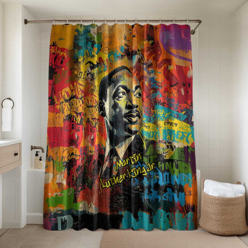 Martin Luther King Jr Bathroom Set Colorful Street Art Portrait Black History Graffiti Style - Wonder Print Shop