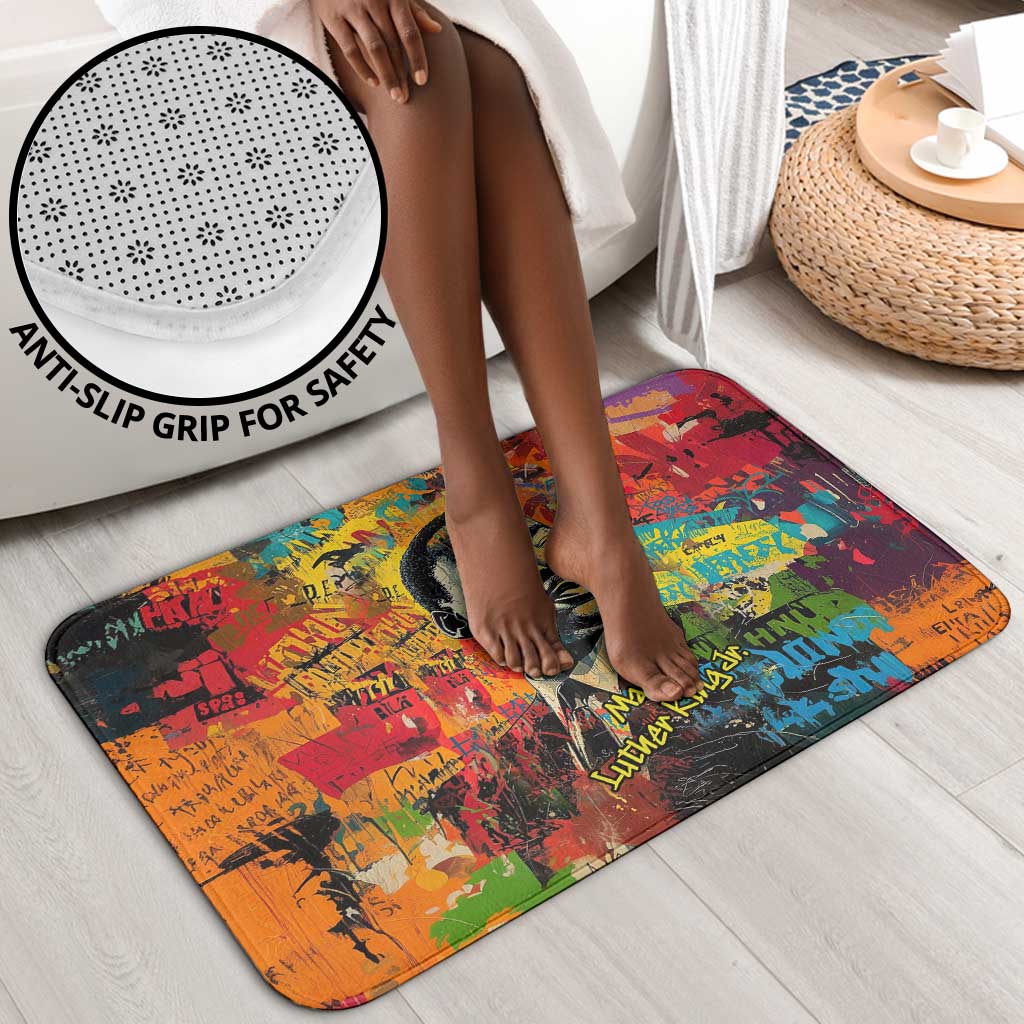 Martin Luther King Jr Bathroom Set Colorful Street Art Portrait Black History Graffiti Style - Wonder Print Shop