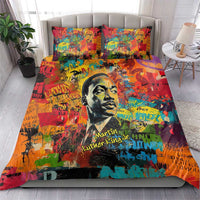 Martin Luther King Jr Bedding Set Colorful Street Art Portrait Black History Graffiti Style - Wonder Print Shop