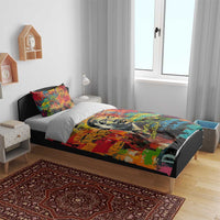Martin Luther King Jr Bedding Set Colorful Street Art Portrait Black History Graffiti Style - Wonder Print Shop
