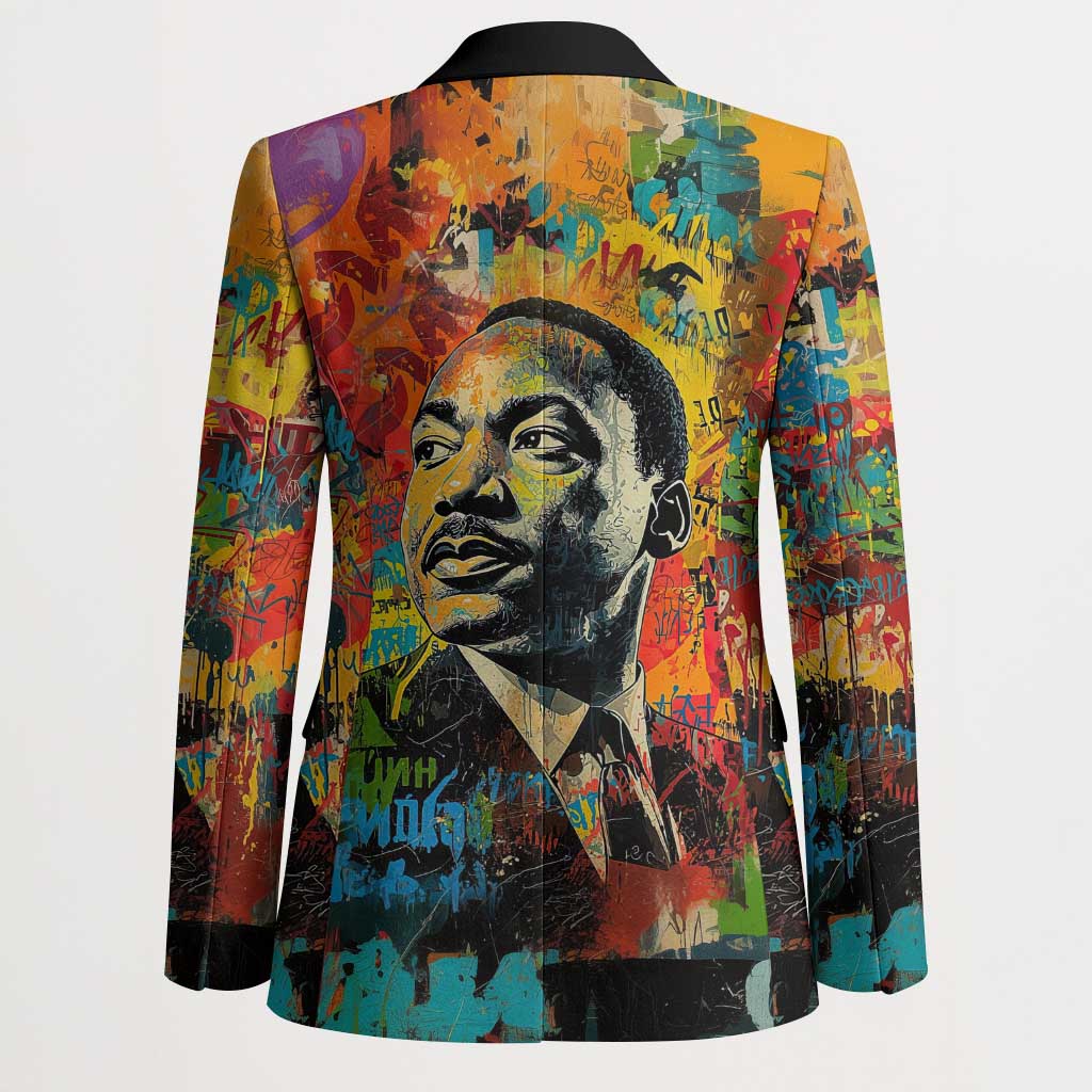 Martin Luther King Jr Blazer Colorful Street Art Portrait Black History Graffiti Style - Wonder Print Shop