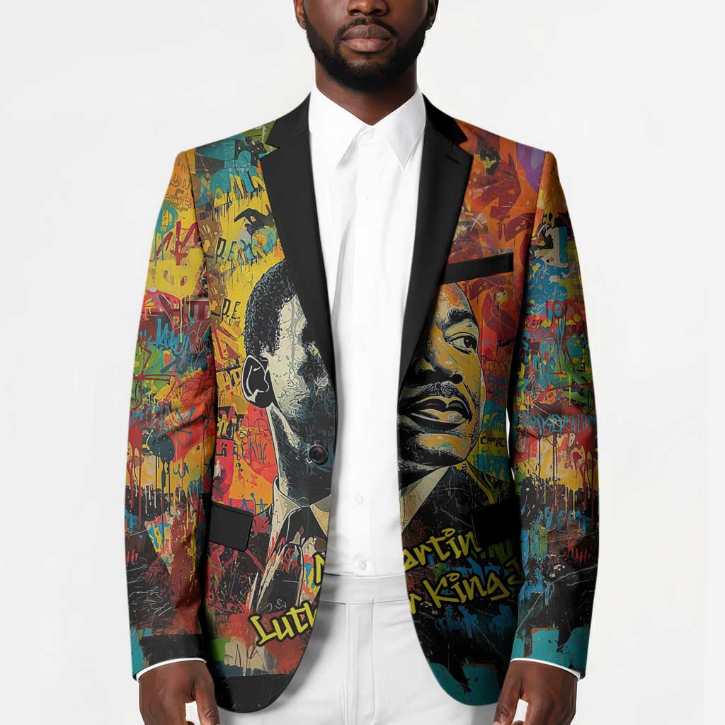 Martin Luther King Jr Blazer Colorful Street Art Portrait Black History Graffiti Style - Wonder Print Shop