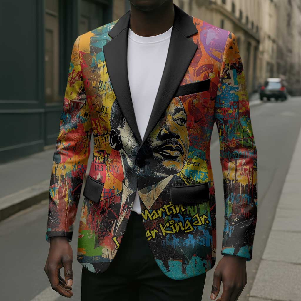 Martin Luther King Jr Blazer Colorful Street Art Portrait Black History Graffiti Style - Wonder Print Shop