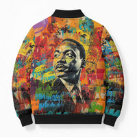 Martin Luther King Jr Bomber Puffer Jacket Colorful Street Art Portrait Black History Graffiti Style - Wonder Print Shop