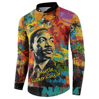 Martin Luther King Jr Button Sweatshirt Colorful Street Art Portrait Black History Graffiti Style