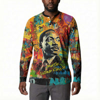 Martin Luther King Jr Button Sweatshirt Colorful Street Art Portrait Black History Graffiti Style
