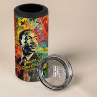 Martin Luther King Jr 4 in 1 Can Cooler Tumbler Colorful Street Art Portrait Black History Graffiti Style - Wonder Print Shop