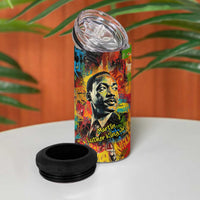 Martin Luther King Jr 4 in 1 Can Cooler Tumbler Colorful Street Art Portrait Black History Graffiti Style - Wonder Print Shop