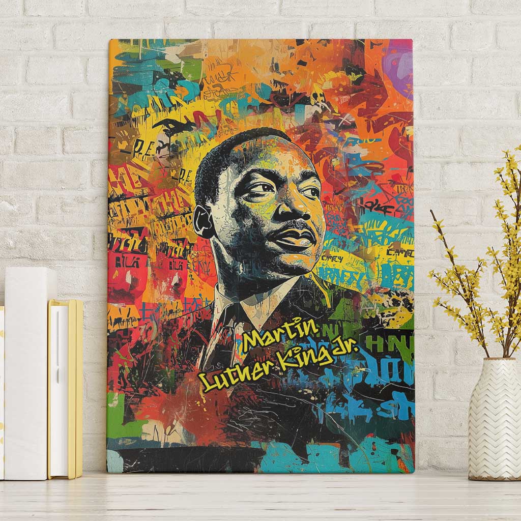 Martin Luther King Jr Canvas Wall Art Colorful Street Art Portrait Black History Graffiti Style - Wonder Print Shop