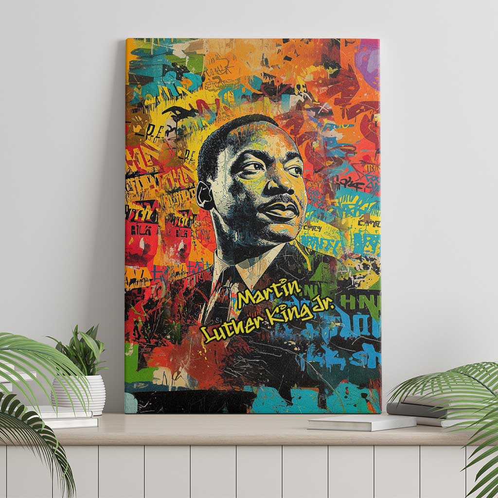 Martin Luther King Jr Canvas Wall Art Colorful Street Art Portrait Black History Graffiti Style - Wonder Print Shop