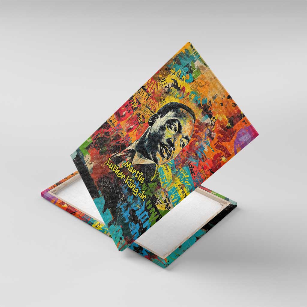 Martin Luther King Jr Canvas Wall Art Colorful Street Art Portrait Black History Graffiti Style - Wonder Print Shop