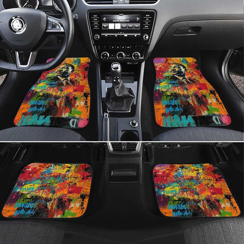 Martin Luther King Jr Car Mats Colorful Street Art Portrait Black History Graffiti Style - Wonder Print Shop