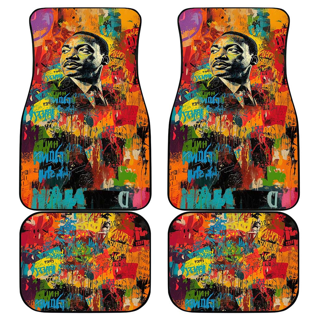 Martin Luther King Jr Car Mats Colorful Street Art Portrait Black History Graffiti Style - Wonder Print Shop