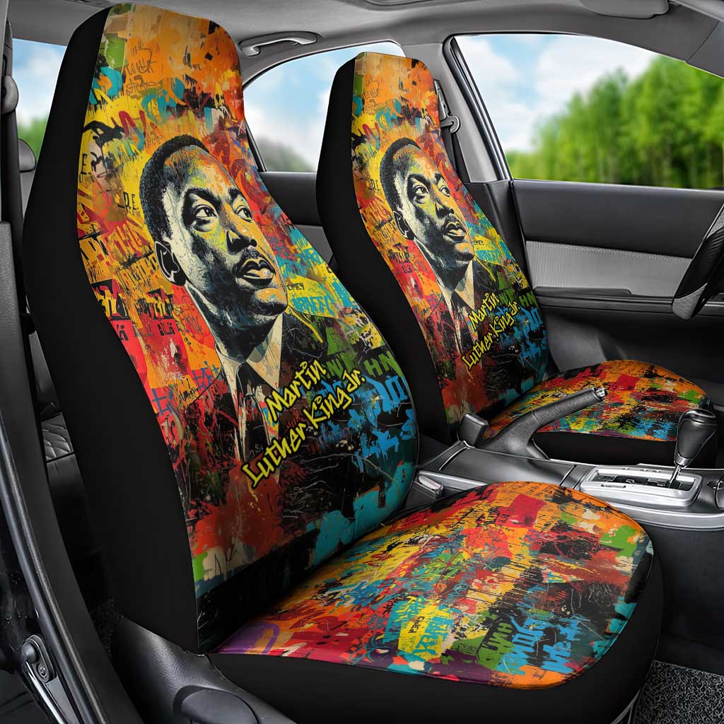 Martin Luther King Jr Car Seat Cover Colorful Street Art Portrait Black History Graffiti Style - Wonder Print Shop