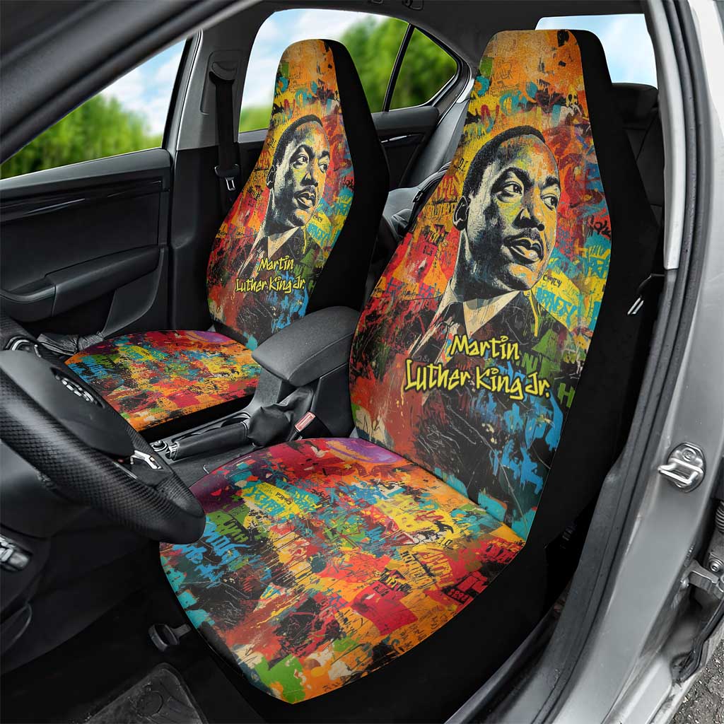 Martin Luther King Jr Car Seat Cover Colorful Street Art Portrait Black History Graffiti Style - Wonder Print Shop