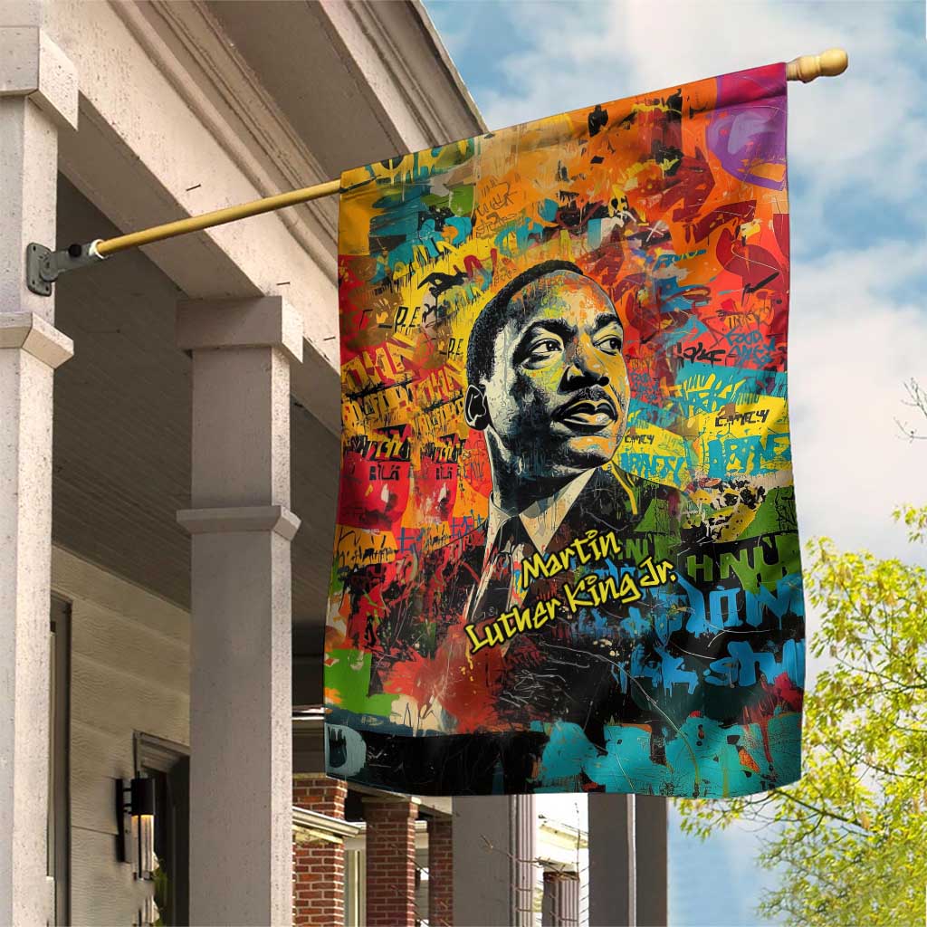 Martin Luther King Jr Garden Flag Colorful Street Art Portrait Black History Graffiti Style - Wonder Print Shop