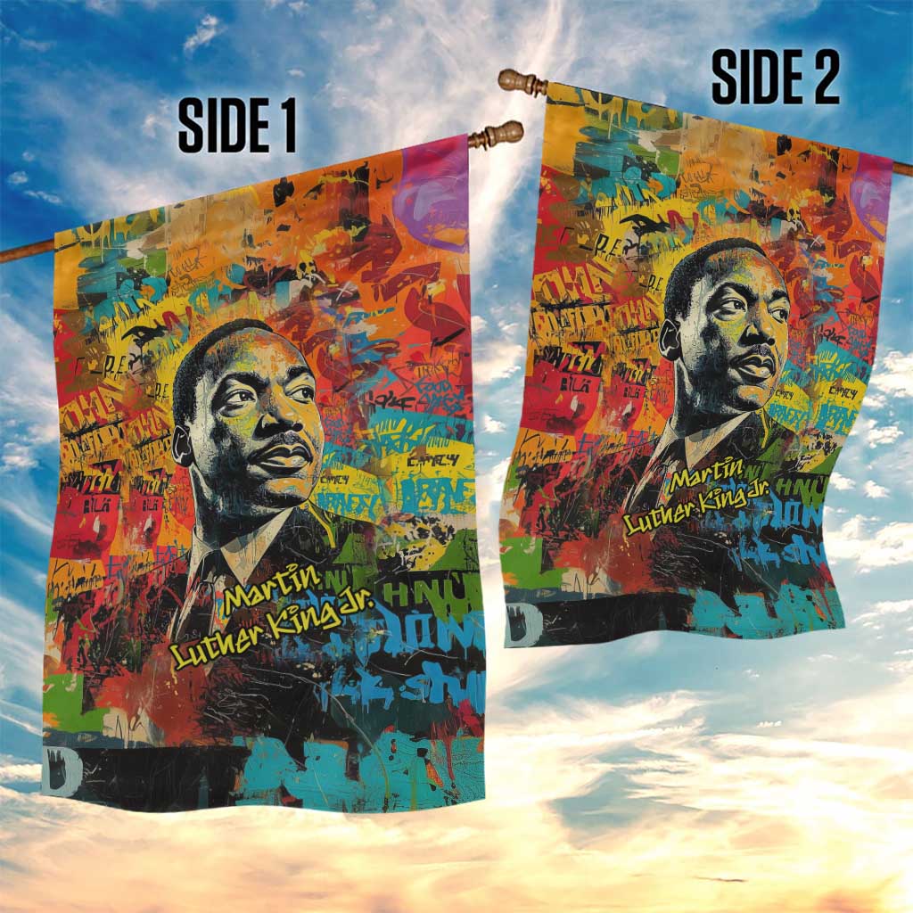 Martin Luther King Jr Garden Flag Colorful Street Art Portrait Black History Graffiti Style - Wonder Print Shop