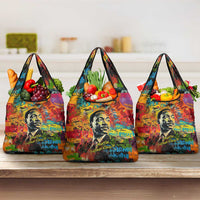 Martin Luther King Jr Grocery Bag Colorful Street Art Portrait Black History Graffiti Style - Wonder Print Shop