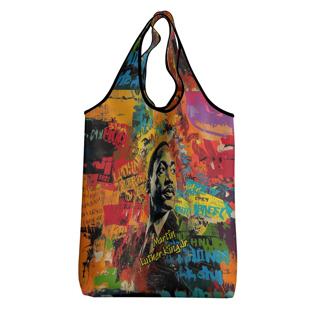 Martin Luther King Jr Grocery Bag Colorful Street Art Portrait Black History Graffiti Style - Wonder Print Shop