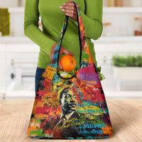 Martin Luther King Jr Grocery Bag Colorful Street Art Portrait Black History Graffiti Style - Wonder Print Shop