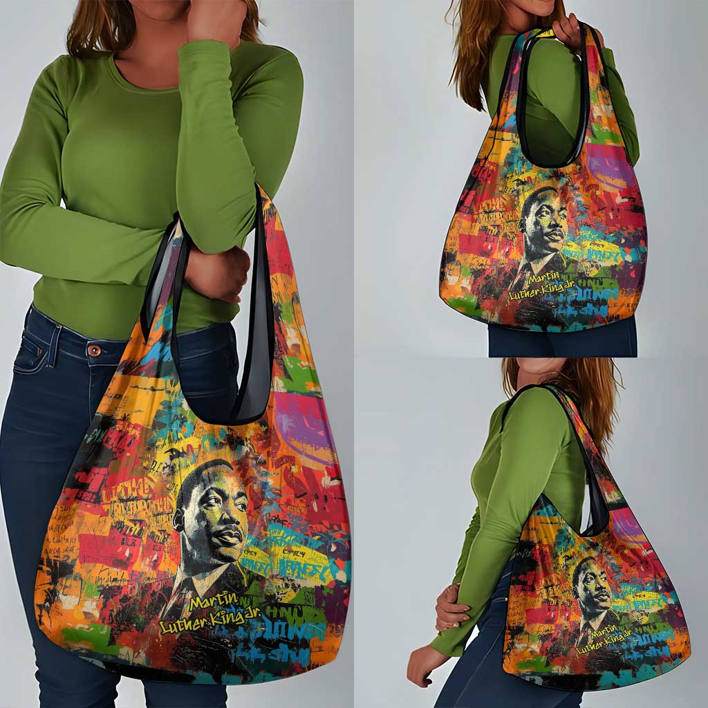 Martin Luther King Jr Grocery Bag Colorful Street Art Portrait Black History Graffiti Style - Wonder Print Shop