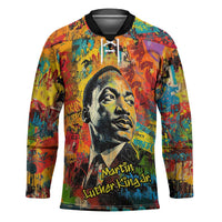 Martin Luther King Jr Hockey Jersey Colorful Street Art Portrait Black History Graffiti Style - Wonder Print Shop