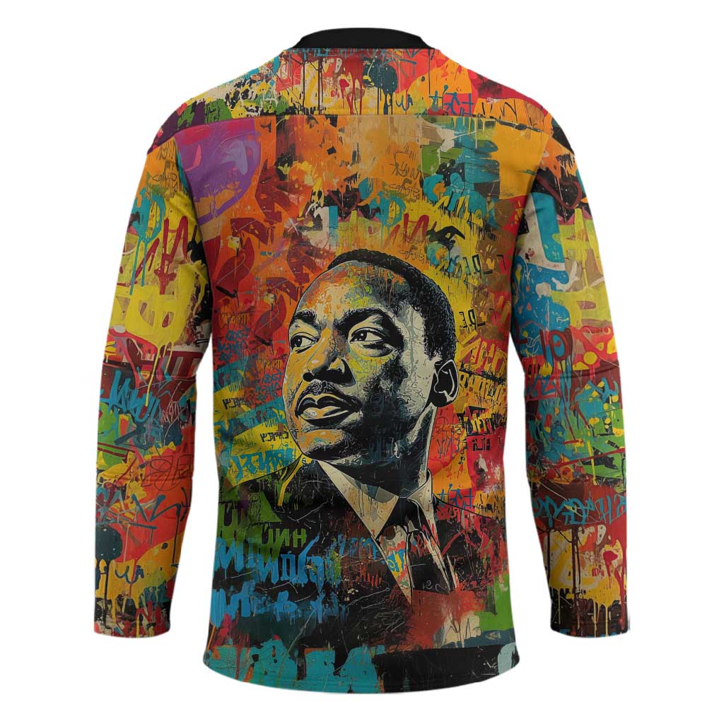 Martin Luther King Jr Hockey Jersey Colorful Street Art Portrait Black History Graffiti Style - Wonder Print Shop