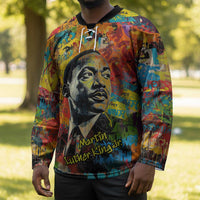 Martin Luther King Jr Hockey Jersey Colorful Street Art Portrait Black History Graffiti Style - Wonder Print Shop