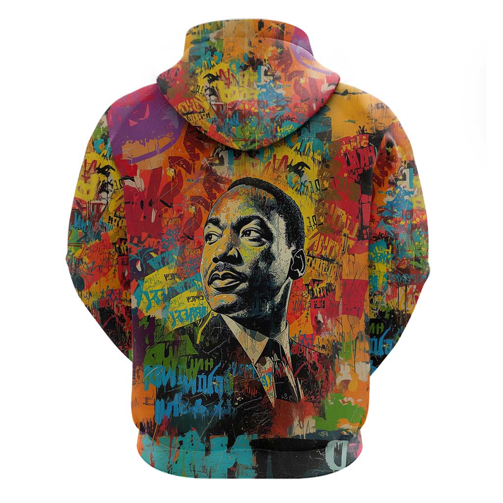 Martin Luther King Jr Hoodie Colorful Street Art Portrait Black History Graffiti Style - Wonder Print Shop