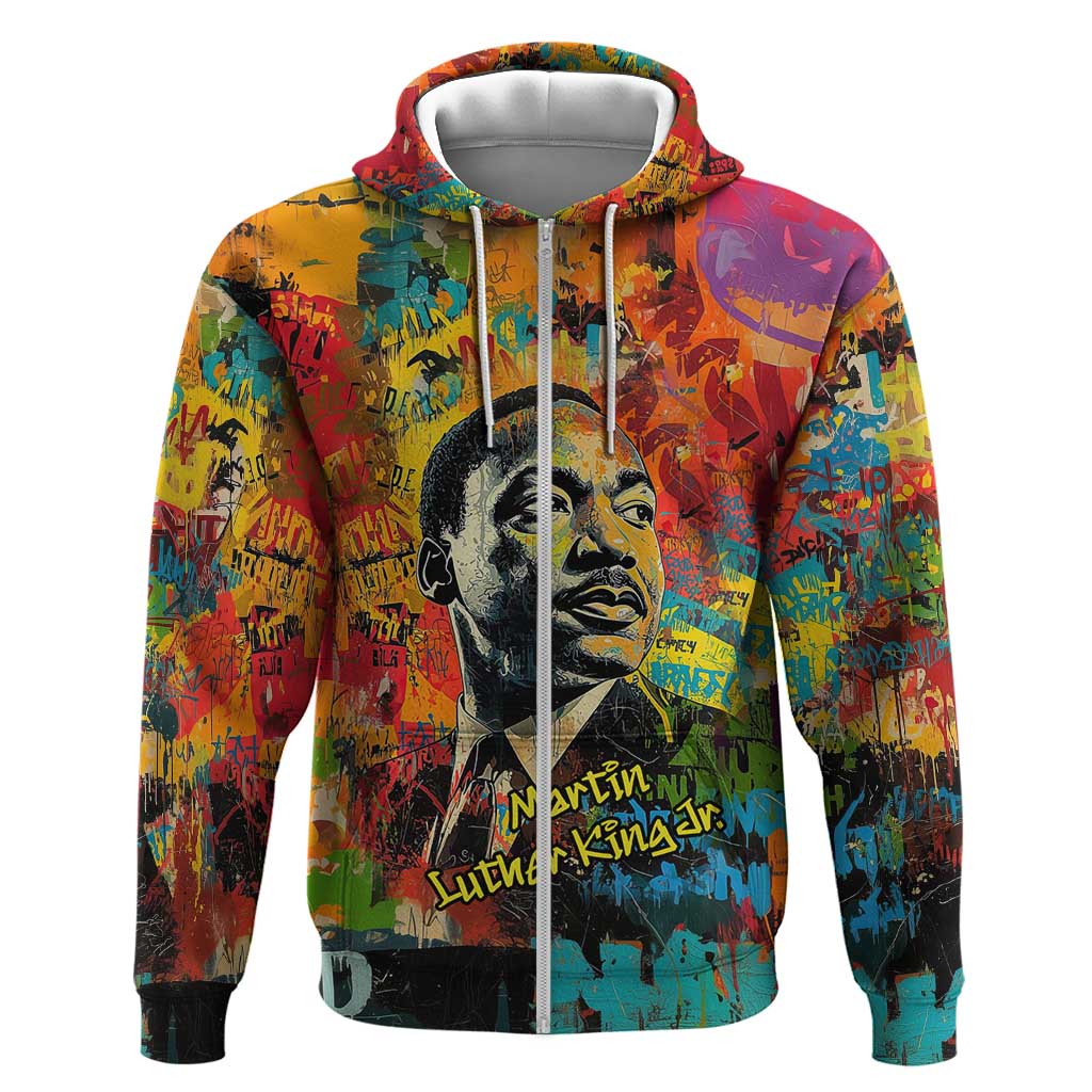 Martin Luther King Jr Hoodie Colorful Street Art Portrait Black History Graffiti Style - Wonder Print Shop
