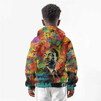 Martin Luther King Jr Kid Hoodie Colorful Street Art Portrait Black History Graffiti Style - Wonder Print Shop