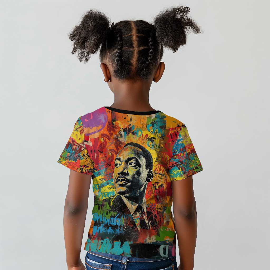 Martin Luther King Jr Kid T shirt Colorful Street Art Portrait Black History Graffiti Style TS04