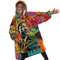 Martin Luther King Jr Kid Wearable Blanket Hoodie Colorful Street Art Portrait Black History Graffiti Style - Wonder Print Shop