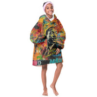 Martin Luther King Jr Kid Wearable Blanket Hoodie Colorful Street Art Portrait Black History Graffiti Style - Wonder Print Shop