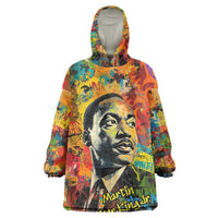 Martin Luther King Jr Kid Wearable Blanket Hoodie Colorful Street Art Portrait Black History Graffiti Style - Wonder Print Shop