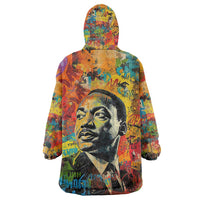 Martin Luther King Jr Kid Wearable Blanket Hoodie Colorful Street Art Portrait Black History Graffiti Style - Wonder Print Shop