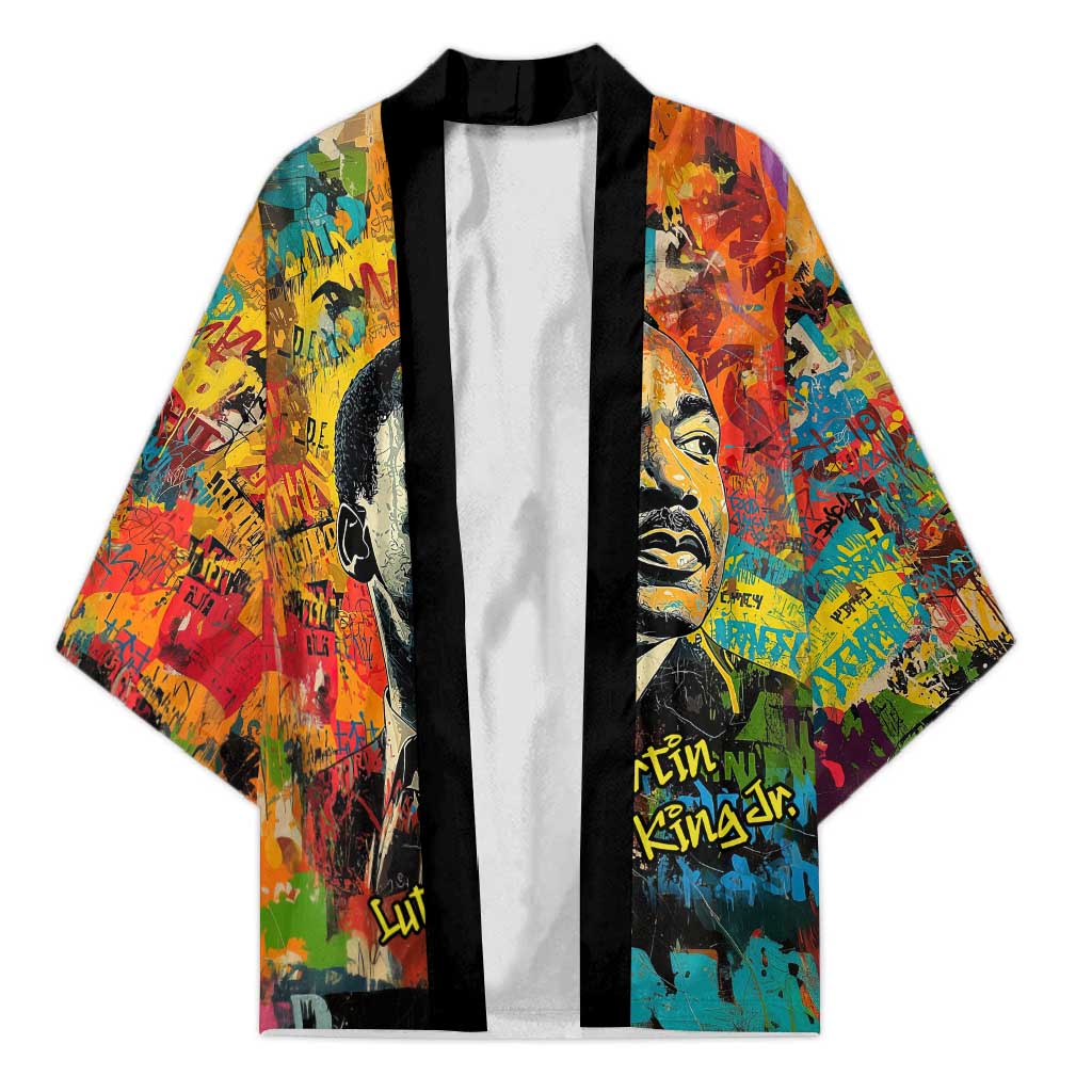 Martin Luther King Jr Kimono Colorful Street Art Portrait Black History Graffiti Style - Wonder Print Shop