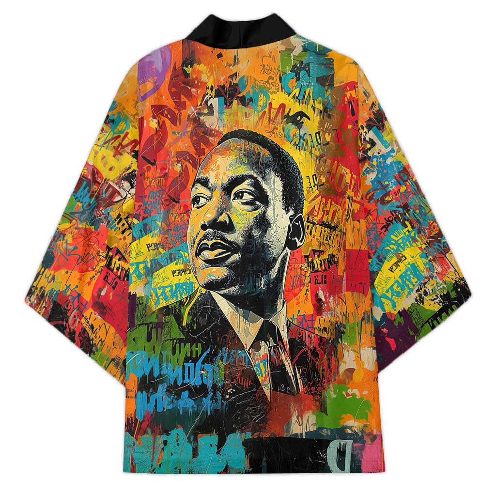 Martin Luther King Jr Kimono Colorful Street Art Portrait Black History Graffiti Style - Wonder Print Shop