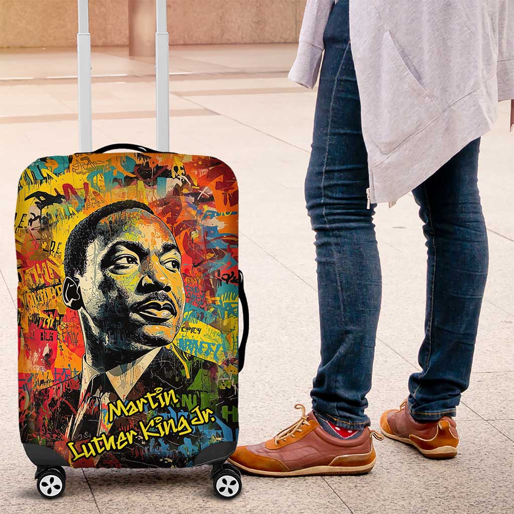 Martin Luther King Jr Luggage Cover Colorful Street Art Portrait Black History Graffiti Style - Wonder Print Shop
