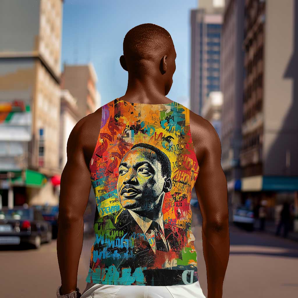 Martin Luther King Jr Men Tank Top Colorful Street Art Portrait Black History Graffiti Style - Wonder Print Shop