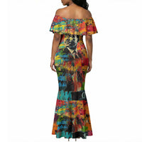 Martin Luther King Jr Mermaid Dress Colorful Street Art Portrait Black History Graffiti Style TS04