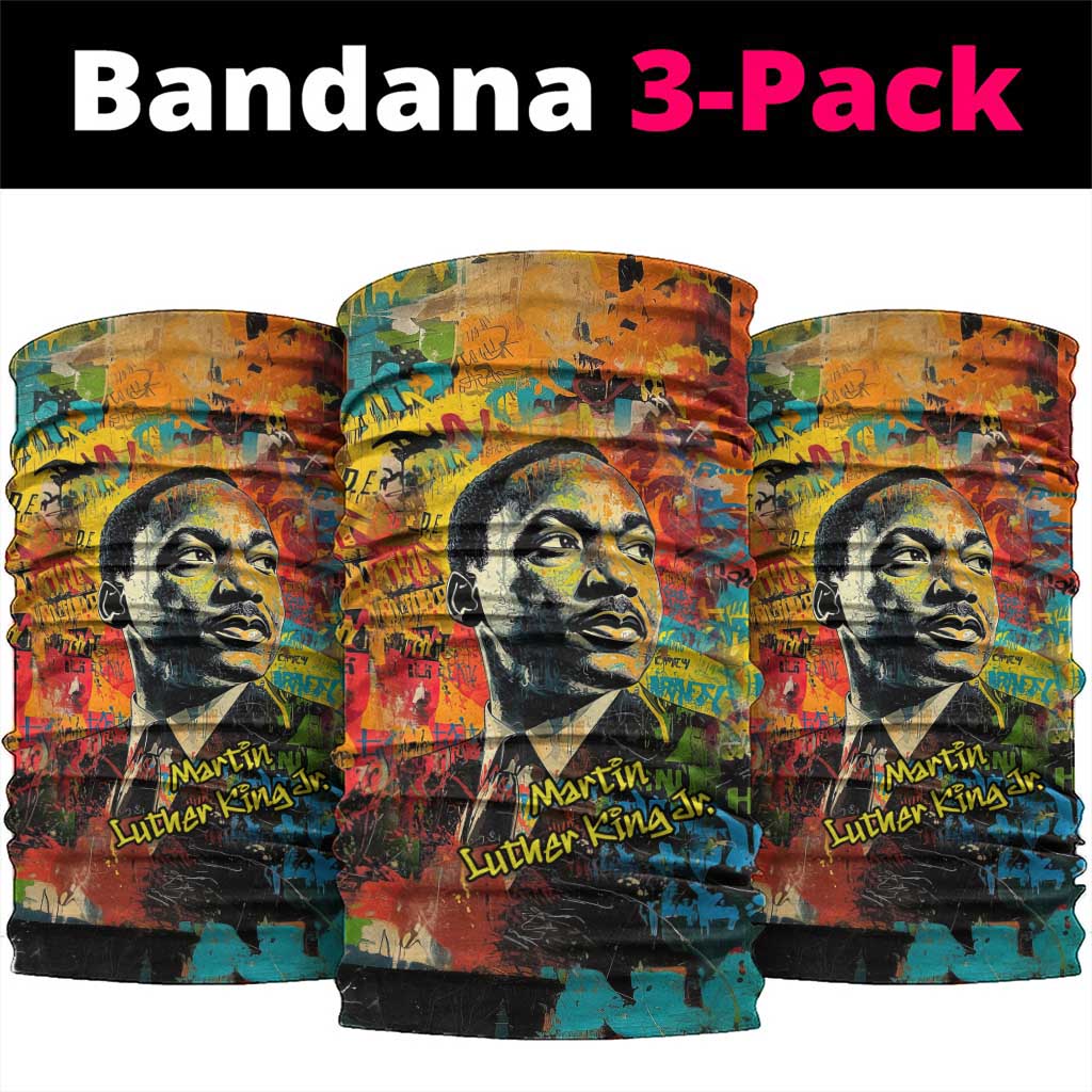 Martin Luther King Jr Neck Gaiter Colorful Street Art Portrait Black History Graffiti Style - Wonder Print Shop