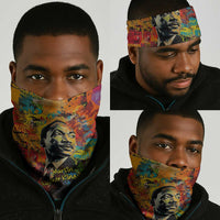 Martin Luther King Jr Neck Gaiter Colorful Street Art Portrait Black History Graffiti Style - Wonder Print Shop