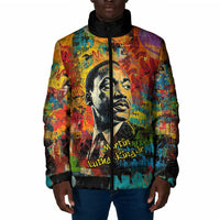 Martin Luther King Jr Padded Jacket Colorful Street Art Portrait Black History Graffiti Style - Wonder Print Shop