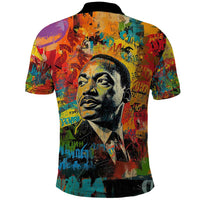 Martin Luther King Jr Polo Shirt Colorful Street Art Portrait Black History Graffiti Style TS04