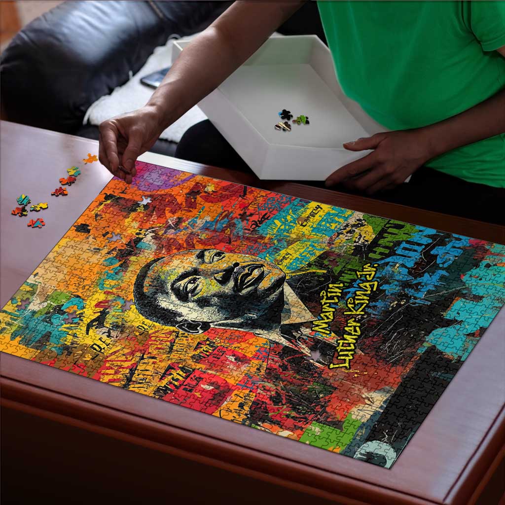 Martin Luther King Jr Puzzle Colorful Street Art Portrait Black History Graffiti Style - Wonder Print Shop